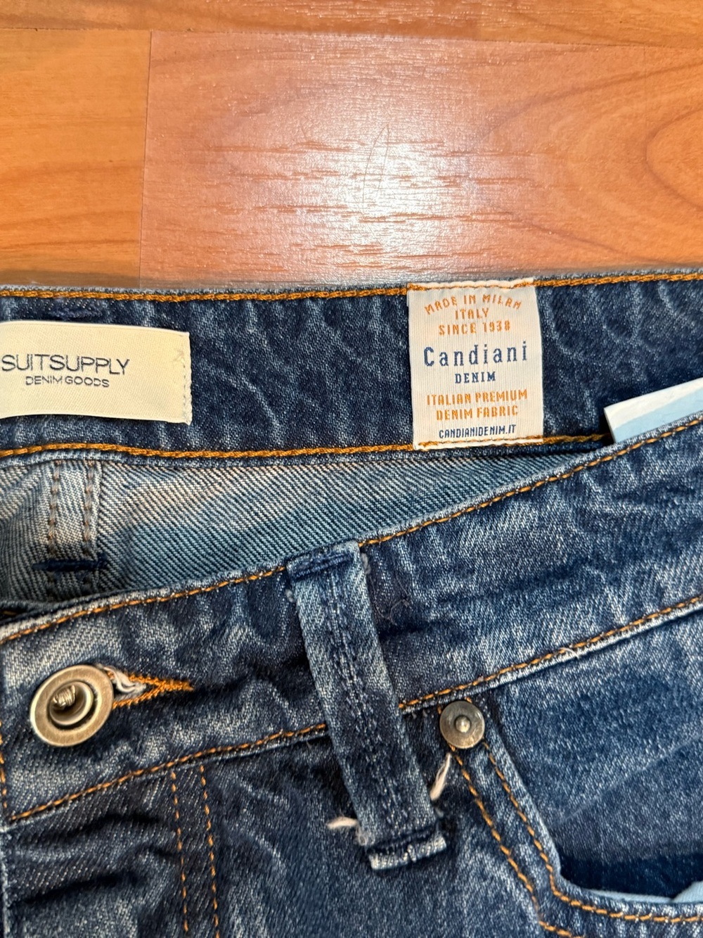 Suitsupply Men's Slim Straight Jeans - Blue Denim - Picture 2 of 11
